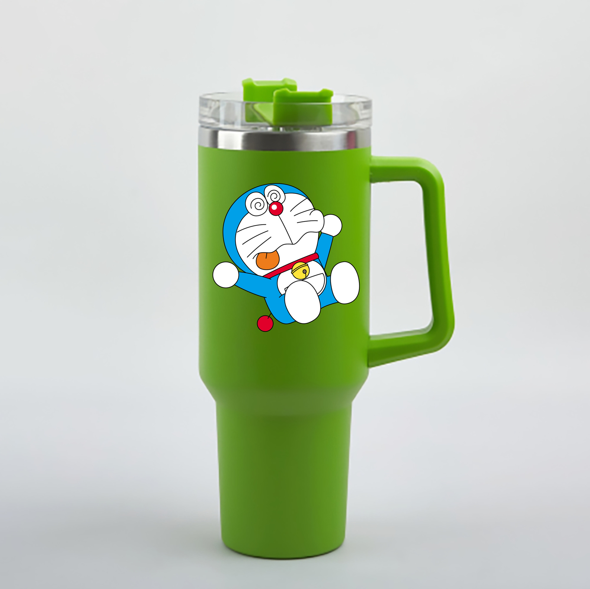 （画像用） ドラえもん Doraemon 1200mL車用タンブラー - クリスタルステッカー（プラスチックストロー付き）
